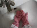 CTRLEND手套洗碗加绒加长 厨房家用清洁家务洗衣防水保暖女耐用胶手套 宽口粉色【加厚加绒】 1双 实拍图