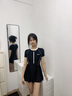 Keep泳衣女士连体裙式专业游泳衣保守大码温泉泳装 599 黑色 S 实拍图