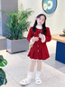 G.DUCKKIDS小黄鸭童装女童连衣裙秋冬季加厚保暖中大童小香风拜年服儿童裙子 小香风红色裙子 160 建议13~14岁【150-160cm】c 实拍图