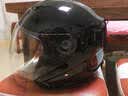 雅马哈摩托车电动车头盔3C认证男女四季轻便安全帽四分之三盔春夏 亮黑色（贴面版型） M 实拍图