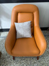 索梦纳斯 北欧单人沙发椅真皮美式轻奢实木休闲简约客厅阳台懒人沙发椅 单人位超纤皮料橘黄色（TM18-1) 实拍图