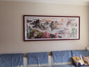 良品大师流水生财山水画办公室挂画中式客厅装饰画靠山图茶室字画风景壁画 富春山居图A1 88*208cm宣纸+红木框（热卖款） 实拍图
