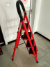 酷敦梯子家用折叠梯加厚碳钢人字梯移动楼梯伸缩步梯多功能室内梯子 红色三步-带安全卡扣 晒单实拍图