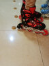 美洲狮（COUGAR）轮滑鞋儿童闪光溜冰鞋男女滑冰旱冰鞋女轮滑鞋男童 黑红单闪套装 L(可调37-41码) 实拍图