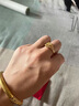 香港免税99沙金戒指女时尚百搭金叶花朵戒指镀金可调节指环送妈妈 花朵戒指女++sdjhdferf 实拍图