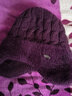冬天中老年人帽子女妈妈兔毛线帽加绒加厚奶奶老太太针织保暖棉帽 紫色 均码有弹力 实拍图