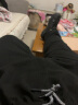 AEMAPE 休闲裤秋冬季华夫格裤子系带束脚哈伦裤YPY K186 黑色 4XL  实拍图