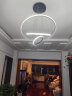 TCL照明客厅吊灯现代简约灯具创意个性卧室餐厅吊线可调节中山灯饰 三环黑-Φ20+40+60cm-60瓦三色 实拍图