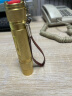 索拉卡黄铜强光手电筒聚光小便携家用可充电超亮远射led迷你学生手電灯 铜制手电筒+2节电池 实拍图