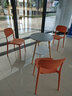 和大人餐椅家用塑料椅子现代简约餐厅饭桌靠背休闲椅北欧洽谈接待餐桌椅 LGF版桔色 加强加厚破损必赔 实拍图