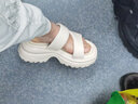 他她（TATA）休闲厚底拖鞋女外穿运动软底简约凉鞋夏新款WL202BT4 米白（拖鞋款） 36 实拍图