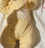 童泰婴儿连体衣秋冬季薄棉0-6月宝宝蝴蝶哈衣新生儿爬服家居服 黄色 52cm (建议0-2个月身高50-55cm) 实拍图