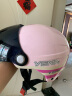 YEMA 3C认证359S电动摩托车头盔男女夏季防晒半盔安全帽新国标 桃粉花+长茶 晒单实拍图