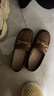意尔康女鞋真皮乐福鞋女士单鞋通勤百搭一脚蹬粗跟小皮鞋女 棕色 【尺码偏大，建议拍小一码】 36 实拍图