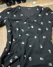 百图betu女装夏新款连衣裙短袖雪纺萌兔绣花减龄连衣裙女2303T90 黑色 L 实拍图