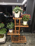 华观家居（Home Giving Furniture）可移动手推花架实木多层落地式花盆架子木质盆景阳台客厅室内多肉 加强款碳色小号带轮 实拍图