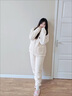 Teenie Weenie小熊睡衣女秋冬季加厚立领保暖情侣家居服休闲套装 月牙白（女款） M 实拍图