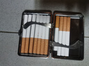 双枪（TEAMPISTOL）便携真皮烟盒防潮抗压20支18支14支随身不锈钢烟盒粗支细支香菸盒 14支粗 14支 实拍图