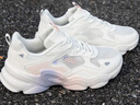 361°女鞋运动鞋子女秋季透气减震轻舒老爹鞋潮流百搭跑步鞋休闲鞋 羽毛白/透明粉 (网面) 39 实拍图