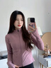 槿城瑜伽服女春秋长袖高弹速干透气运动外套健身服紧身显瘦上衣WT01 藕粉-上衣 S （95斤以下） 实拍图