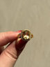 金痴小方糖黄金戒指 999足金镶嵌黄色水晶宝石小众轻奢开口指环送女友 开口可调节 实拍图
