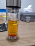 富光玻璃杯茶杯男双层耐热防爆耐高温隔热防烫保温泡茶水分离水杯子 钢本色380ml【加厚底+不锈钢盖】 实拍图