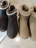 百丽（Belle）户外雪地靴女商场同款保暖加绒短靴C1W1DDD4 卡其色 39 (245mm) 实拍图
