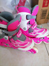 米高轮滑鞋儿童溜冰鞋直排轮可调尺码透气培训初级教学生用旱冰鞋MI0 粉MK9锁轮套(MK9盔+PE1护+包) MI0 S (推荐鞋码27-30内长17-19.5cm) 实拍图