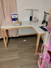 花王实木转角书桌书架一体组合L型电脑桌北欧拐角学习桌DB03#1.4米 实拍图