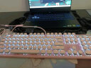 MageGee 机械风暴 朋克圆键帽机械键盘 可爱女生背光键盘 104键有线游戏键盘 笔记本电脑键盘 粉色青轴 实拍图