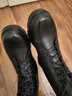 红蜻蜓中筒靴女厚底增高加绒保暖靴女短筒马丁靴女英伦皮靴 WTC331611C 实拍图