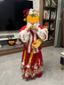 九能女童汉服秋冬款国风2025新古装儿童马面裙加绒加厚拜年服演出套装 红色加绒三件套送白带毛领+包 偏小 130 cm 实拍图