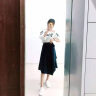 欧迪惠法式连衣裙女装2024年夏季新款小香风套装裙新中式刺绣雪纺裙子女 蓝白 M 晒单实拍图