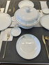 mornenjoy碗碟套装家用 餐具套装10人组合景德镇陶瓷碗盘整套欧式金边 店长推荐【富贵煲】春风十里【可微波炉洗碗机】 58头 实拍图