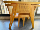 乐系（LEXI） 阳台小桌椅新中式组合休闲桌藤椅网红桌子实木茶桌椅 实木大方桌三件套-原木色-升级款 实拍图