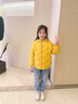 雅鹿2025新款儿童羽绒服短款冬季外穿男童女童中大童宝宝洋气秋冬外套 黄色 130cm 实拍图