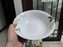 厚秀堂景德镇骨瓷碗碟盘套装家用组合新款陶瓷餐具中式简约饭碗面碗 8英寸汤碗（单个）百合花 实拍图