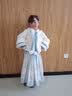 安妮优儿汉服女童秋冬季马面裙2025新款超仙古装儿童女孩唐装古风裙子冬款 蓝色 120 实拍图