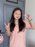 澳贝妮纯棉短袖男女同款夏季全棉纯色t恤半袖打底衫100%新疆棉上衣体恤 皮粉色 XXL  135-155斤 实拍图
