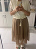 圣保美法式连衣裙2025夏季女装新款女士气质小个子套装裙子长裙两件衣服 杏色上衣+卡其色半身裙 S 码（80-92斤） 实拍图