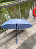 爱上雨24骨雨伞长柄男女士家用大号自动加固结实抗风暴雨专用定制直杆伞 全纤维中棒-加大-24骨雾霾蓝 实拍图
