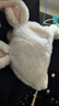 卡度熊（KADUXIONG） 婴儿帽子秋冬款宝宝冬季可爱超萌套头帽女幼儿儿童护耳帽男童冬 兔耳朵米色 5个月-3岁（头围45-50cm） 实拍图