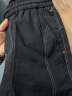 卡宾（CABBEEN）【创意明线】卡宾男装休闲裤男2024春夏新款logo刺绣黑色束脚裤 煤黑色01 46/165/S 实拍图