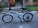 永久折叠自行车20英寸单速男式女式成人学生城市通勤代步单车 白蓝 实拍图