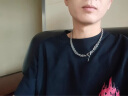 oein黑宝石银色项链男款小众设计嘻哈缠绕叠戴痞帅百搭高街锁骨链吊坠 黑宝石银色项链【50cm+5cm】 实拍图
