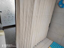 施香曼浴帘套装磁吸免打孔直杆折叠防水防霉布浴室隔断淋浴折叠干湿分离 米色帘+黑杆+双侧磁吸 适合220-240墙宽 帘宽2.4米高2米 实拍图