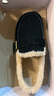 达芙妮平底毛毛鞋女软底单鞋加绒勃肯鞋舒适棉鞋女3122607008 黑色 38  实拍图