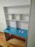 喜家创意（XIJIACHUANGYI）全实木书桌书架一体电脑台式桌学习写字桌带书柜双人学生书桌 蓝色桌面 120桌长 实拍图