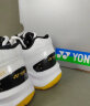 YONEX尤尼克斯羽毛球鞋yy入门级训练减震动力垫男女SHB101CR 白/金42码 晒单实拍图
