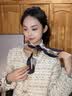 达芬奇密码教师节礼物送老师真丝丝巾女士100%桑蚕丝红色围巾披肩送妈妈礼物 链条佩环 实拍图